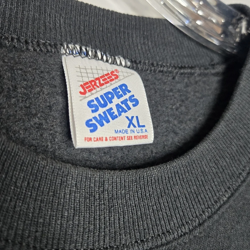 Vintage Jerzees XL‎ Halloween Theme Sweatshirt Pullover CrewNeck Black Pumpkin